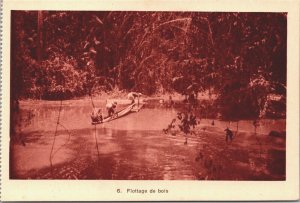 Congo Flottage de Bois Africa Vintage Postcard 03.83