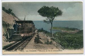 Incline Railroad Train Chemin de Fer Creamaillere La Turbie France postcard