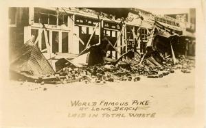 CA - Long Beach. March 10, 1933 Earthquake. World Famous Pike Ruins   *RPPC