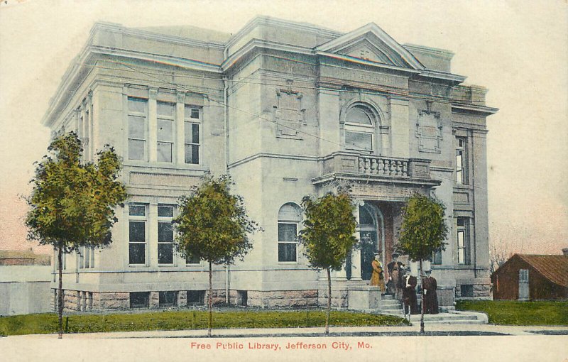 Vintage Postcard Free Public Library Jefferson City MO Carnegie Library Unposted