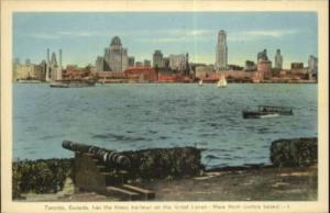 TORONTO ONTARIO Waterfront Skyline Old Postcard