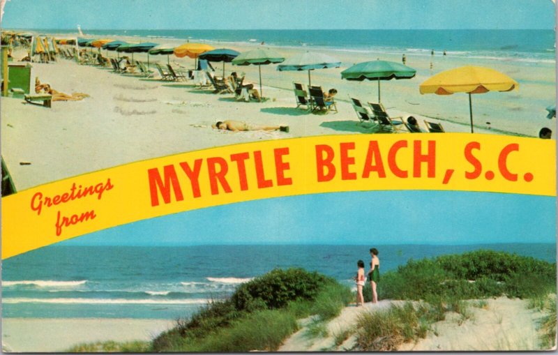 Postcard SC Greetings from Myrtle Beach