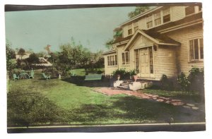 House and Front Yard, Coloured Photograph,