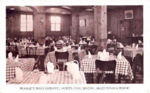 Main Dining Room, Boone's Restaurant - Portland, Maine ME  