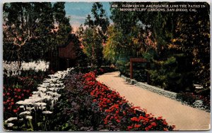 1918 Flowers Line Paths Mission Inn Garden San Diego California Posted Postcard