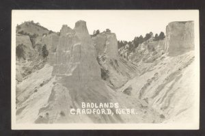 RPPC CRAWFORD NEBRASKA BADLANDS ROCK FORMATION REAL PHOTO POSTCARD