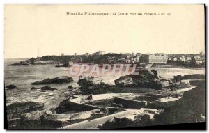 Old Postcard Biarritz Picturesque La Cote And Port Des Pecheurs