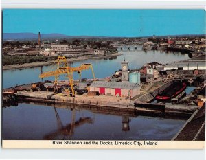 Postcard River Shannon and the Docks, Limerick, Ireland