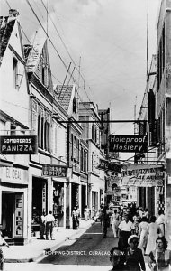 Shopping District Real Photo Curacao, Netherlands Antilles Writing on back, n...