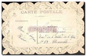 Old Postcard Fancy Embroidery Flowers