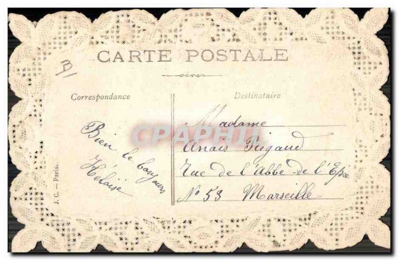 Old Postcard Fancy Embroidery Flowers