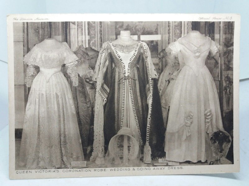 Queen Victorias Wedding Dress Coronation Robe Going Away Dress Vintage Postcard Europe