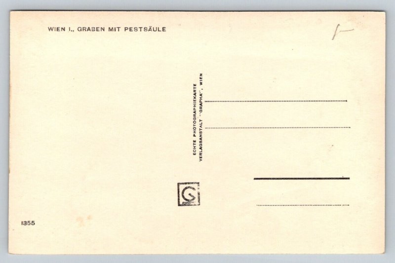Vienna  Austria   Graben Mit Pestsaule  Postcard