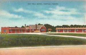 Norfolk Virginia Old Well Motel Street View Antique Postcard K20761