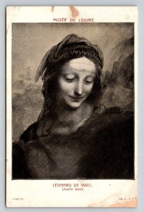 Vintage Leonardo Da Vinci Sainte Anne Postcard Musée du Louvre Art