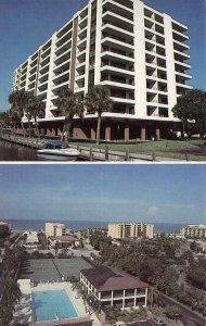 Sarasota FL Florida ANCHORAGE YACHT~TENNIS CLUB CONDOMINIUMS Siesta Key Postcard