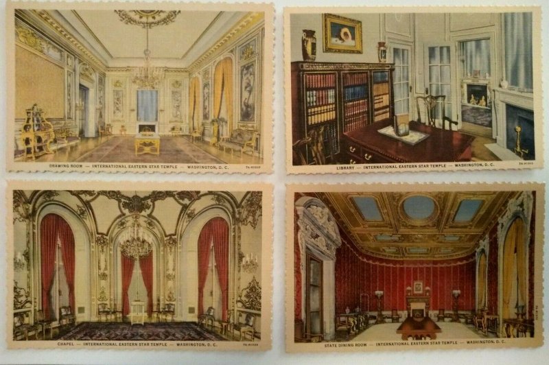 International Eastern Star Temple Vintage Set lot 14 postcards Washington D.C. 