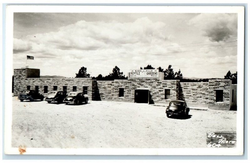 c1940's Black Hill Reptile Garden Bell Rapid City SD RPPC Photo Postcard