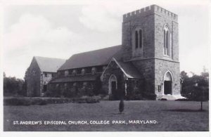 Maryland College Park St Andrews Episcopal Church Real Photo RPPC