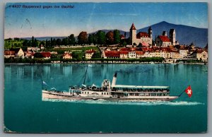 Postcard Switzerland c1930s Rapperswil gegen den Bachtel St. Gallen Cancel