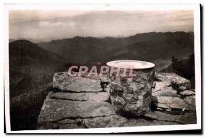 Old Postcard Peira Cava table d & # 39orientation and the Alps