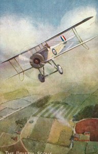 The Bristol Scout Aircraft Vintage Postcard 08.96