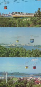 Singapore Cable Cars Mono Railway at Sentosa 3x Postcard s