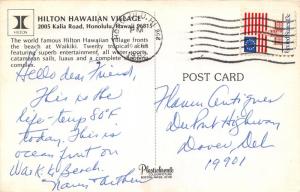 Honolulu Hawaii~Hilton Hawaiian Village~Beautiful Beaches~1982 Postcard