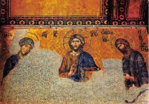 Lot344 byzantin mosaic from saint sophia museum postcard art istanbul turkey