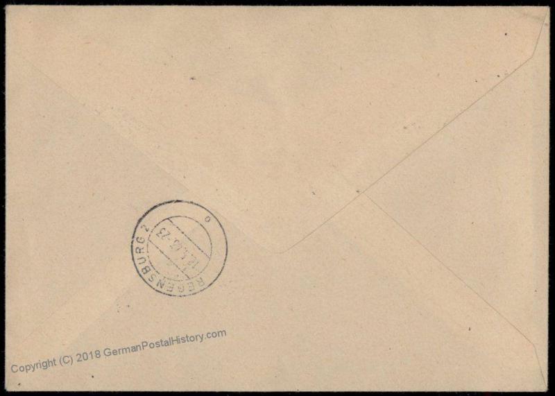 Germany 1943 Hitler Swords Series Cover Munich Annahmstelle Registered 71657