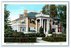 c1920's Residence Of C.A. Woodward Rockland Massachusetts MA Vintage Postcard