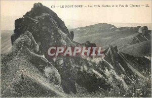 Old Postcard Le Mont Dore Three Devils and the Puy de Cliergue