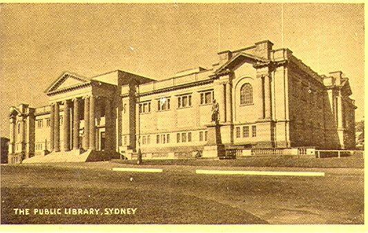 SYDNEY AUSTRALIA, Public Library, c1920s Vintage Postcard LIB1034