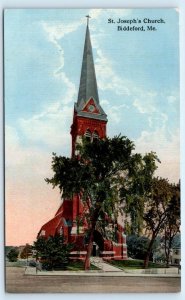 BIDDEFORD, ME Maine ~ ST. JOSEPH'S CHURCH c1910s York County Postcard