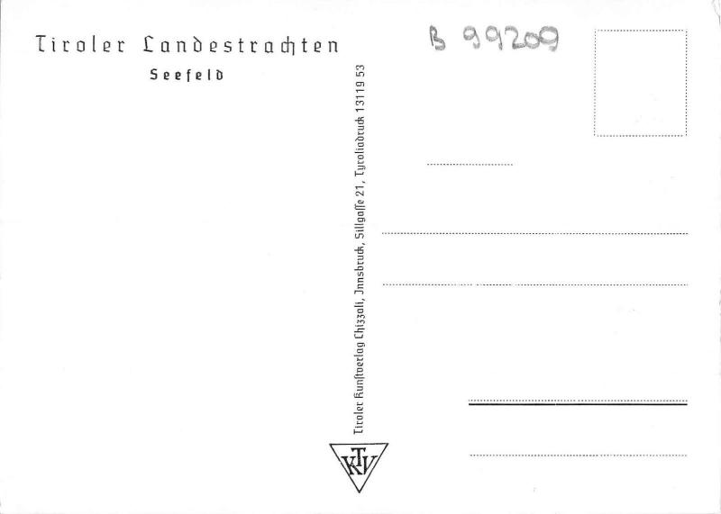 B99209 tiroler landestrachten seefeld  austria  types ethnics folklore