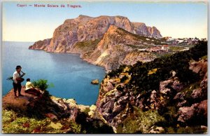 Capri Monte Solare Da Tragara Italy On Top Of Rocks Lake View Postcard