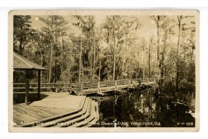 GA - Waycross. Okefenokee Swamp Park, Walkway     *RPPC