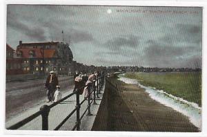 Moonlight Winthrop Beach Massachusetts 1910c postcard