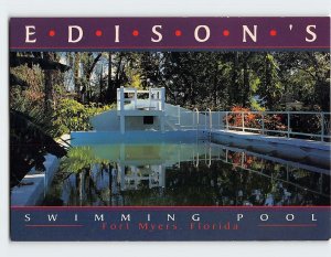 Postcard Edison's Swimming Pool, Fort Myers, Florida