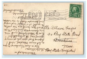 1924 Beach Surf View Of Marblehead Massachusetts MA RPPC Photo Vintage Postcard