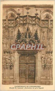 Postcard Old Cathedral of Strasbourg Portal St Laurent