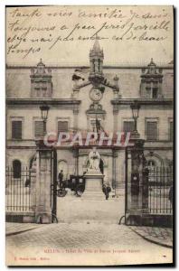 Postcard Old City Hotel Melun Jacques Amyot and Statue