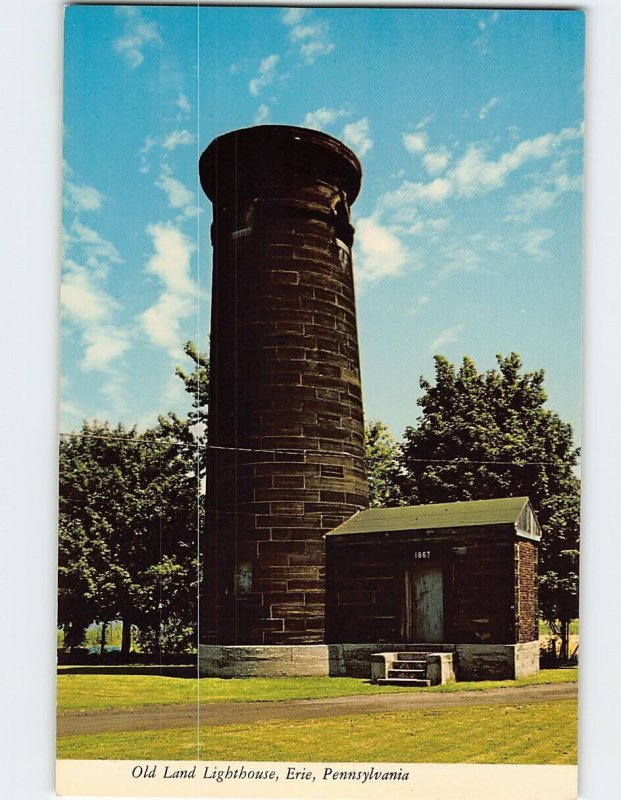 Postcard Old Land Lighthouse Erie Pennsylvania USA