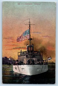 Postcard United States Battleship Alabama Steamer Ship c1910 Vintage Unposted