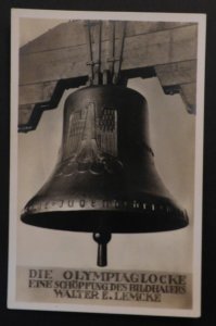 Mint 1936 Berlin Germany Olympics Bell Real Picture Postcard RPPC Walter Lemcke