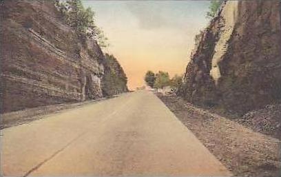 New York Canandaigua The Rock Cut on State Highway Below Handcolored Albertype