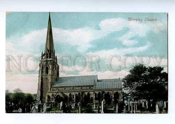 184007 UK Worsley Church and cemetery Vintage postcard