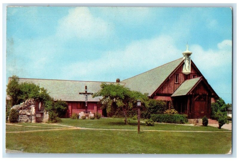 c1960 St. Mary's Star Sea Catholic Church Field Virginia Beach Virginia Postcard