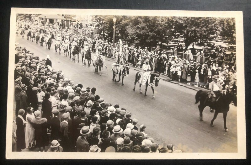 Mint Canada RPPC Postcard Native American Indian Calgary Stampede Parade View