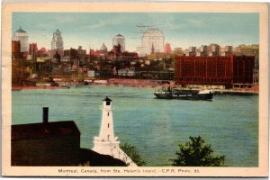 Postcard Canada Quebec Montreal view from Ste Helen's Island